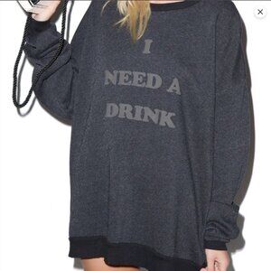WILDFOX I Need a Drink Barefoot Sweater/dress Size XS